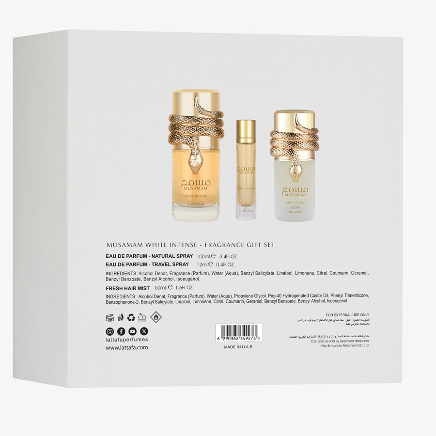 set de regalo de 3 piezas musamam white intense